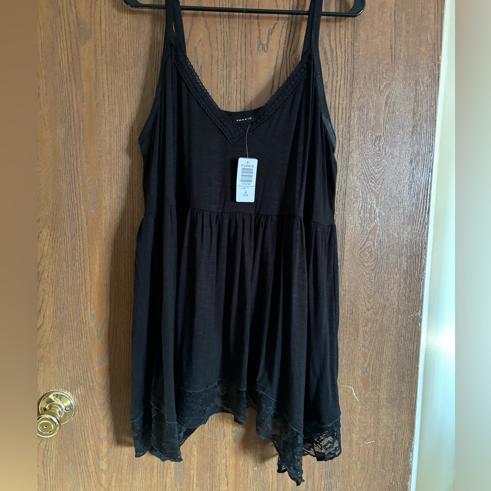 Black Lace Flowy Tank